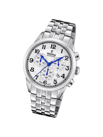 Festina Chronograph-Armbanduhr Festina Swiss Made silber groß (ca. 41mm)