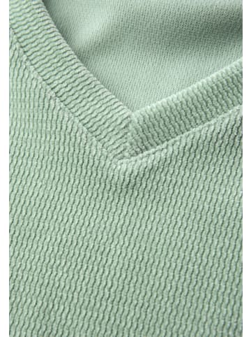 Street One Kuscheliges V-Neck Shirt in Grün