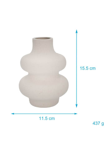 Intirilife Keramik Vase Spiralvase in Creme Weiß
