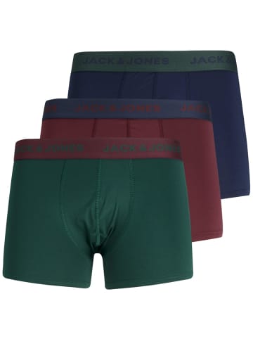 Jack & Jones 3er Pack JACCRESS MICROFIBER TRUNKS Boxershorts in Rot-Dunkelblau