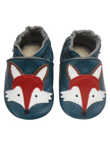 Yalion Leder-Krabbelschuhe "Fuchs" in Blau