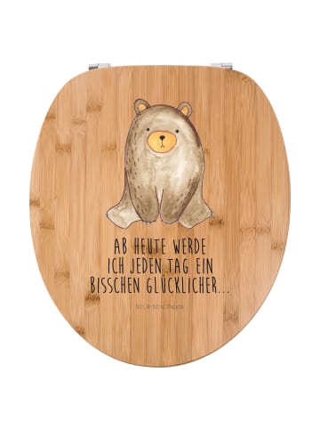 Mr. & Mrs. Panda Toilettendeckel Bär sitzend mit Spruch in Braun