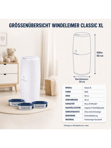 Kinderhaus Blaubär Angelcare TOP Windeleimer Classic XL mit Nachfüllkassette