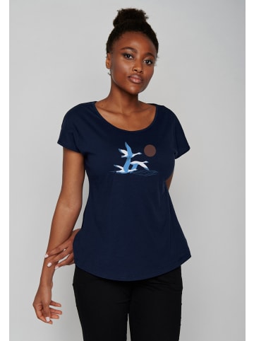 GreenBomb T-Shirt Animal Goose Family in Marineblau