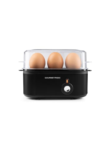 Gourmet Maxx Eierkocher für 3 Eier 210W schwarz Schwarz