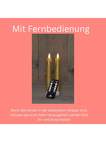 Novaliv Novaliv Stabkerzen LED mit Timer GOLD 4 Stück indoor 6 Stunden - ECHTW in Gold