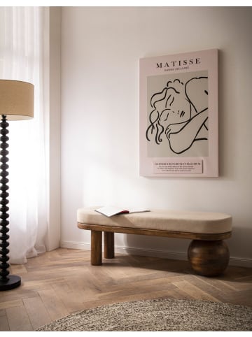 FineBuy Sitzbänk in Beige / Stoff / 140x42x48