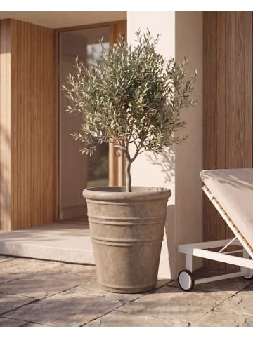 Beliani Outdoor Blumentopf AGISTRI in Beige - (W) 46 x (H) 47 x (L) 46 cm