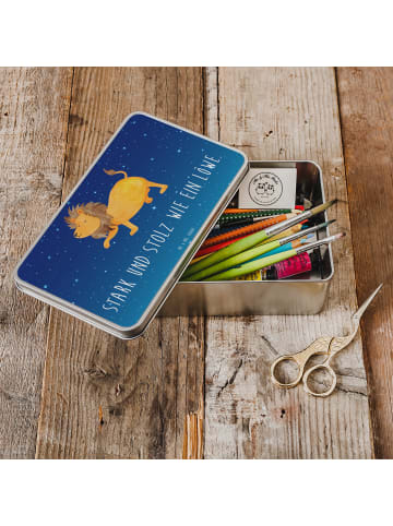 Mr. & Mrs. Panda behälter Sternzeichen Löwe mit Spruch in Sternenhimmel Blau