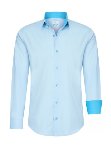 Rusty Neal Pastell Hemd S - 6XL Slim Fit Cotton-Stretch in Aqua