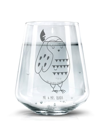 Mr. & Mrs. Panda Trinkglas Eule Federschmuck ohne Spruch in Transparent