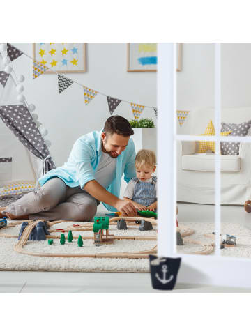 relaxdays 2 x Türstopper "Anker" in Dunkelblau/ Weiß