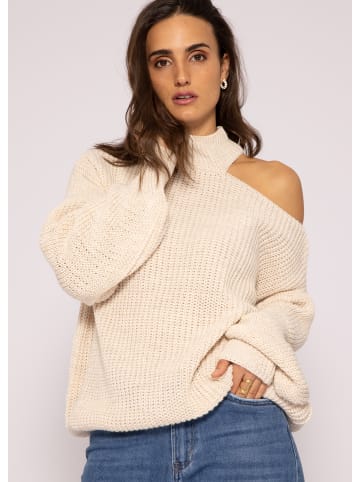SASSYCLASSY Oversize Cut-Out Pullover in Beige