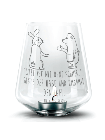 Mr. & Mrs. Panda Teelichthalter Hase Igel mit Spruch in Transparent