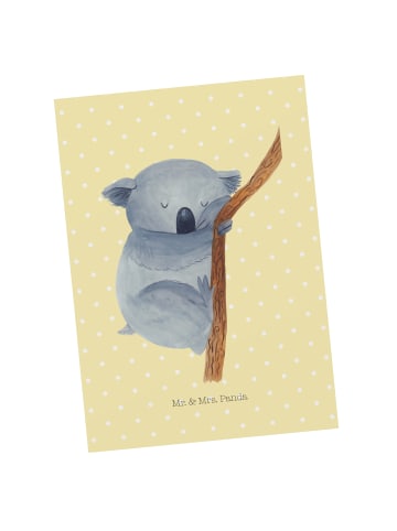 Mr. & Mrs. Panda Postkarte Koalabär ohne Spruch in Gelb Pastell