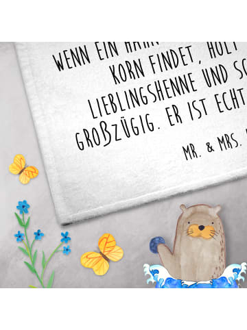 Mr. & Mrs. Panda Gästehandtuch Hahn Korn mit Spruch in Weiß