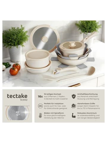 tectake Kochtopfset Genua 16-teilig für Induktion