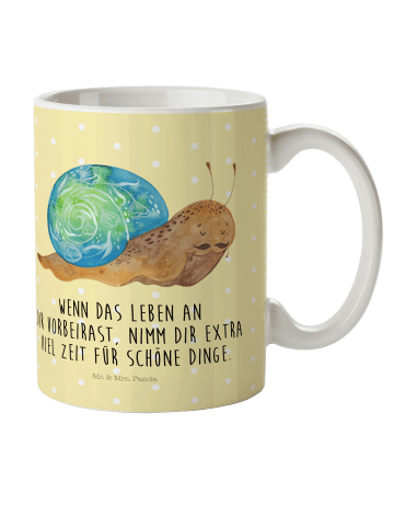 Mr. & Mrs. Panda Kindertasse Schnecke Sir mit Spruch in Gelb Pastell