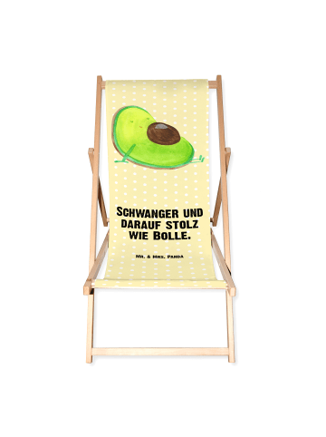 Mr. & Mrs. Panda Gartenliege Avocado Schwangerschaft mit Spruch in Gelb Pastell