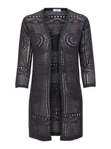 JACQUELINE de YONG Strickjacke V-Ausschnitt 3/4 Arm in Grau
