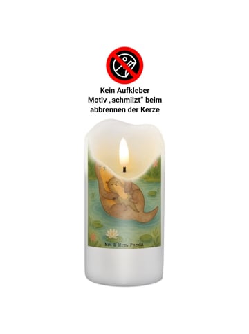 Mr. & Mrs. Panda Laternenkerze Otter Kind Design ohne Spruch in Weiß