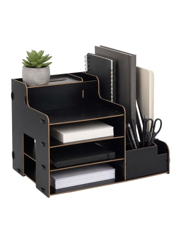 relaxdays Dokumentenablage in Schwarz - (B)37 x (H)28 x (T)29 cm