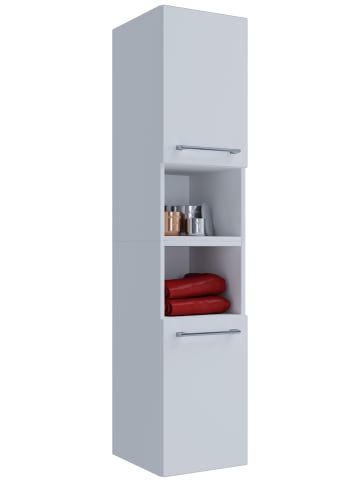 VCM  Holz Badmöbel Bad Hochschrank Badschrank Badinos in Weiß