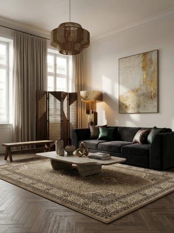 KADIMA DESIGN Teppich Kurzflor Waschbar Orientalisch SELVA Strapazierfähig OEKO-TEX in Beige