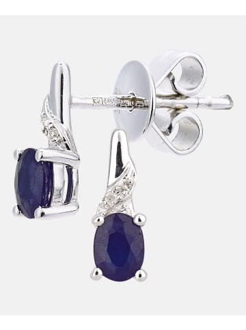 Diamant L'éternel Ohrhänger aus 375 Weißgold mit Diamant mit Saphir