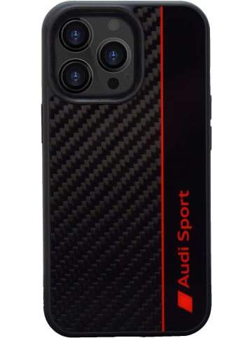 Audi Sport Handyhülle iPhone 15 Stoßabsorbierende Hülle schwarz Carbon