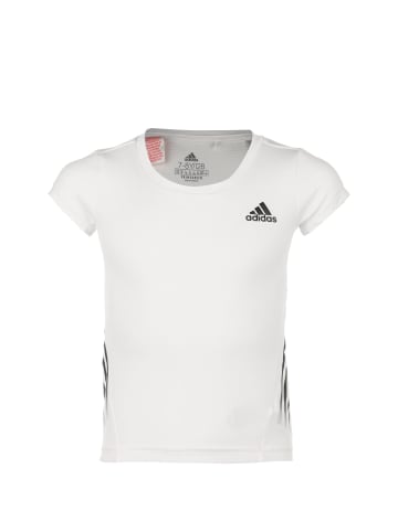 adidas Performance Trainingsshirt AEROREADY 3-Streifen in weiß / schwarz