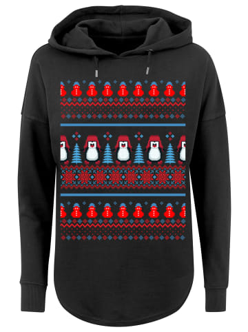 F4NT4STIC Oversized Hoodie Christmas Pinguin Muster in schwarz