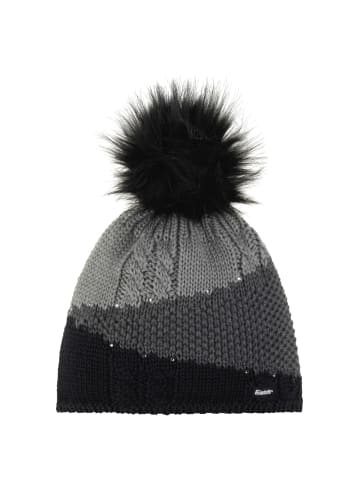 Eisbär Eden Lux Mütze mit Bommel in Schwarz