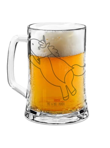 Mr. & Mrs. Panda Gravur Bierkrug Einhorn Geburtstag ohne Spruch in Transparent