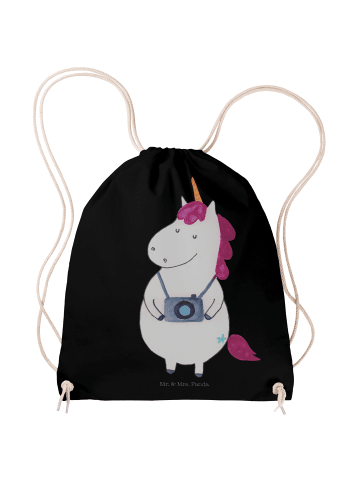 Mr. & Mrs. Panda Beutel Einhorn Fotograf ohne Spruch in Schwarz