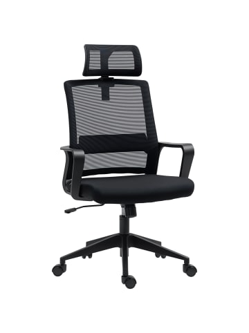 HOMCOM Bürostuhl in Schwarz 64L x 60B x 112H cm