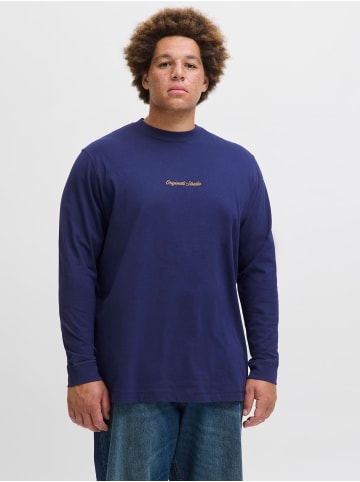 JACK & JONES PLUS Langarm-T-Shirt in Ocean Cavern