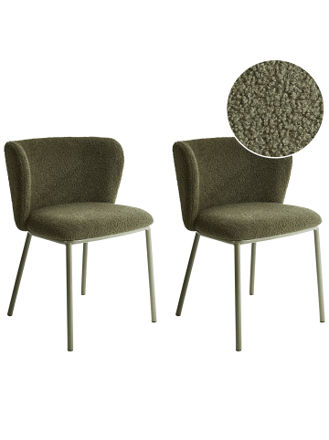 Beliani 2er-Set Esszimmerstuhl MINA II in Grün