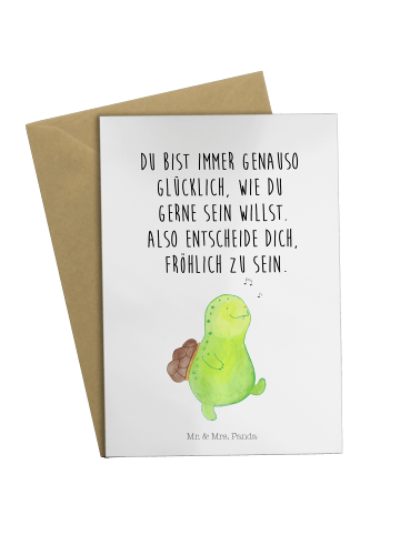 Mr. & Mrs. Panda Grußkarte Schildkröte Pfeifen mit Spruch in Weiß
