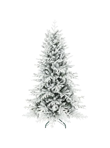 HOMCOM Weihnachtsbaum-93L x 93B x 150H cm-Grün+Weiß