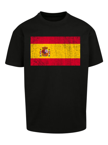 F4NT4STIC Heavy Oversize T-Shirt Spain Spanien Flagge distressed in schwarz