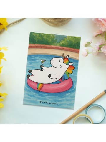 Mr. & Mrs. Panda einzelkarte Einhorn Blümchentail Design ohne Spruch in Weiß