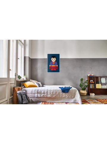 Juniqe Poster "Superman Toy" in Blau & Rot