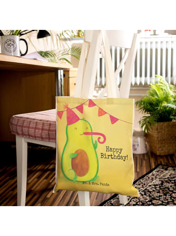 Mr. & Mrs. Panda Stofftasche Avocado Geburtstag Design mit Spruch in Weiß