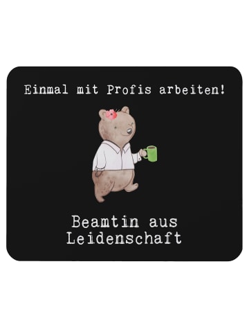 Mr. & Mrs. Panda Mauspad Beamtin Leidenschaft mit Spruch in Schwarz