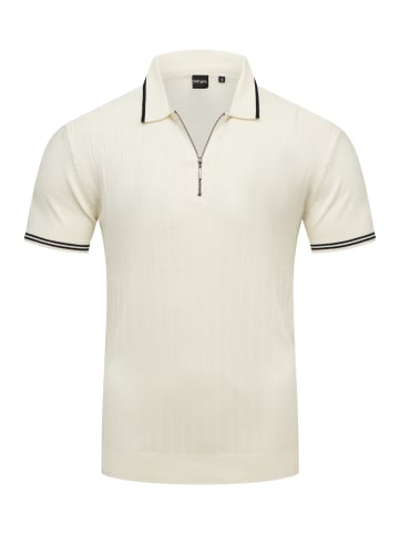 behype Poloshirt ZIP KNIT-POLO in Ecru