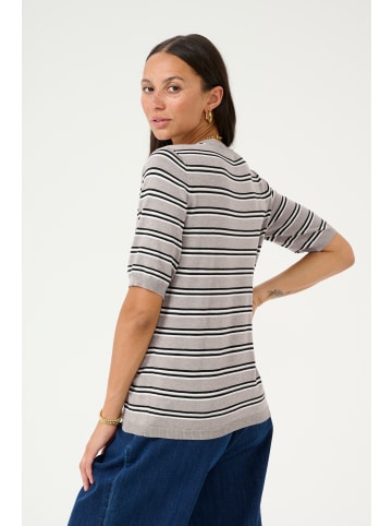 Kaffe Strickpullover KAlizza in Elephant Mel.-Black/Chalk