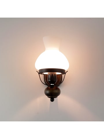 Licht-Erlebnisse Wandlampe (B)14 x (H)27 cm in Braun Weiß SchwarzBraun Weiß Schwarz