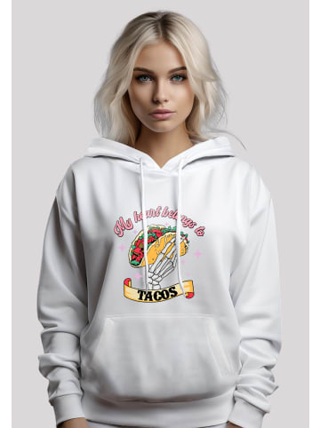 F4NT4STIC Hoodie Anti Valentinstag My Herz belongs to tacos in weiß