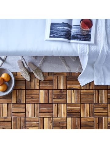 home24 33er-Set Terrassenfliese Temai Typ B in Akazie Hellbraun